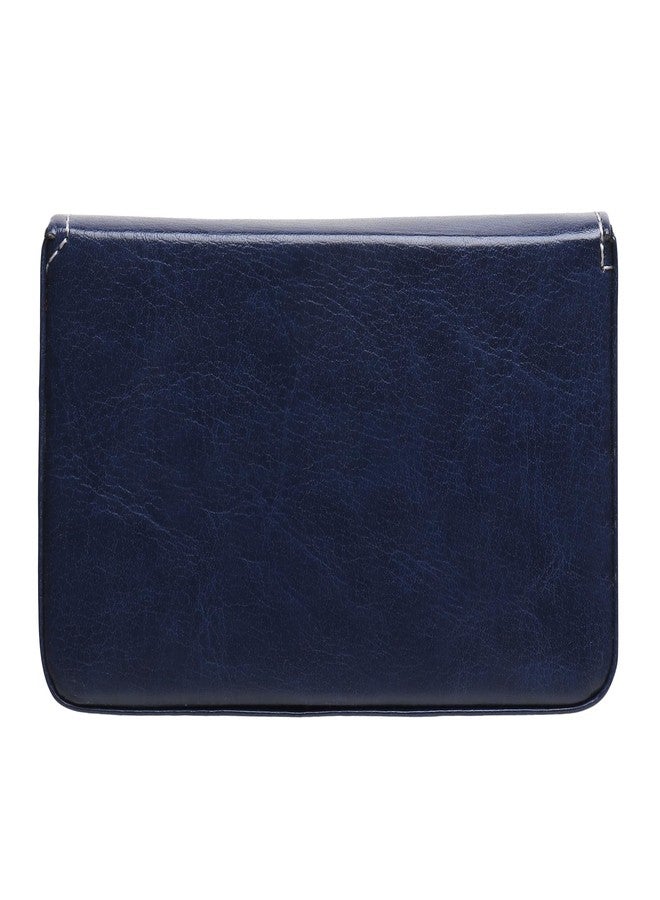 JnD Notebook Card Holder Wallet - Slim, Multi-Functional, Premium Leather, RFID Blocking, Secure Closure, Compact, Durable, Stylish (Blue) - Image 2