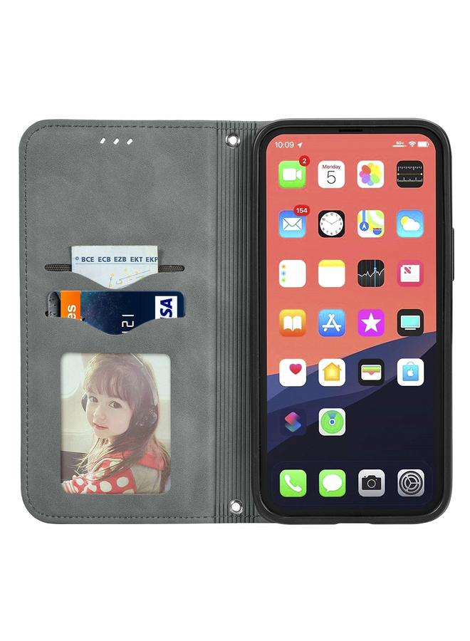 اس-توب جراب هاتف iPhone 14 Plus مصنوع من الجلد بتصميم كلاسيكي مع غطاء مغناطيسي قابل للطي - Image 3
