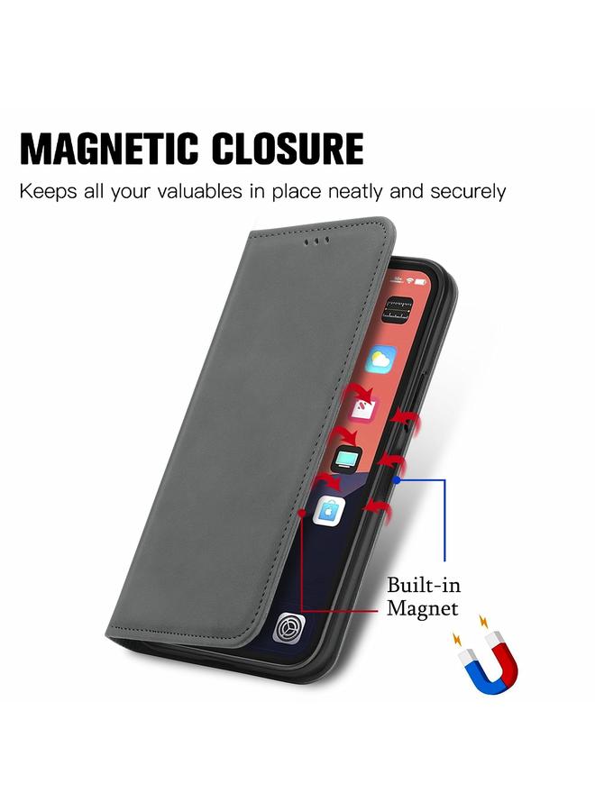 اس-توب جراب هاتف iPhone 14 Plus مصنوع من الجلد بتصميم كلاسيكي مع غطاء مغناطيسي قابل للطي - Image 4
