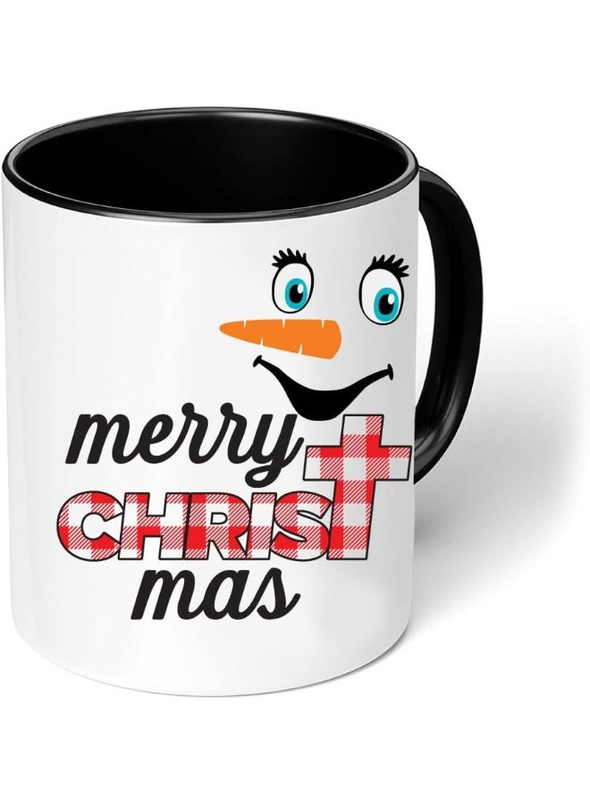 برينت شوب فور مي كوب سيراميك أسود ثنائي اللون لعيد الميلاد - أفكار هدايا عيد ميلاد سعيد - هدية لعيد الميلاد - كوب سيراميك لعيد الميلاد - Image 1