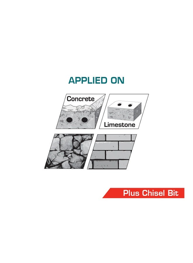 توتال تولز مثقاب إزميل مسطح من توتال إندستريال SDS Plus | ١٤×٢٥٠×٢٠ مم | فولاذ كروم-موليبدينوم | لهدم الخرسانة والطوب | لمسة نهائية مصقولة بالرمل - Image 2