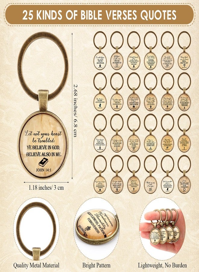 Junkin 25 Set Christian Easter Gifts for Women Bulk Religious Keychain Bible Emergency Number Bookmark Mother's Day Church Gifts (Vintage) - Image 2