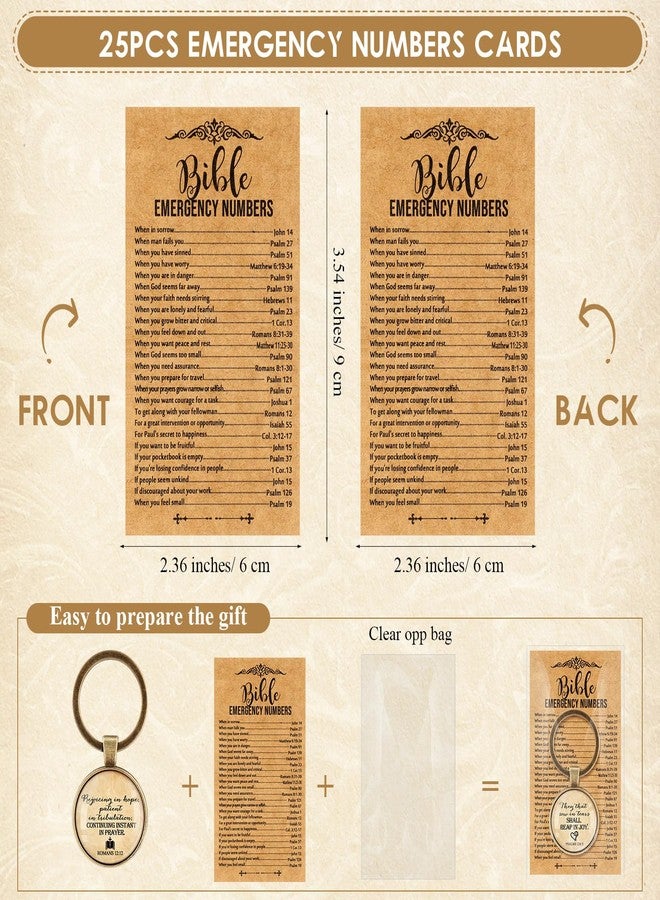 Junkin 25 Set Christian Easter Gifts for Women Bulk Religious Keychain Bible Emergency Number Bookmark Mother's Day Church Gifts (Vintage) - Image 3