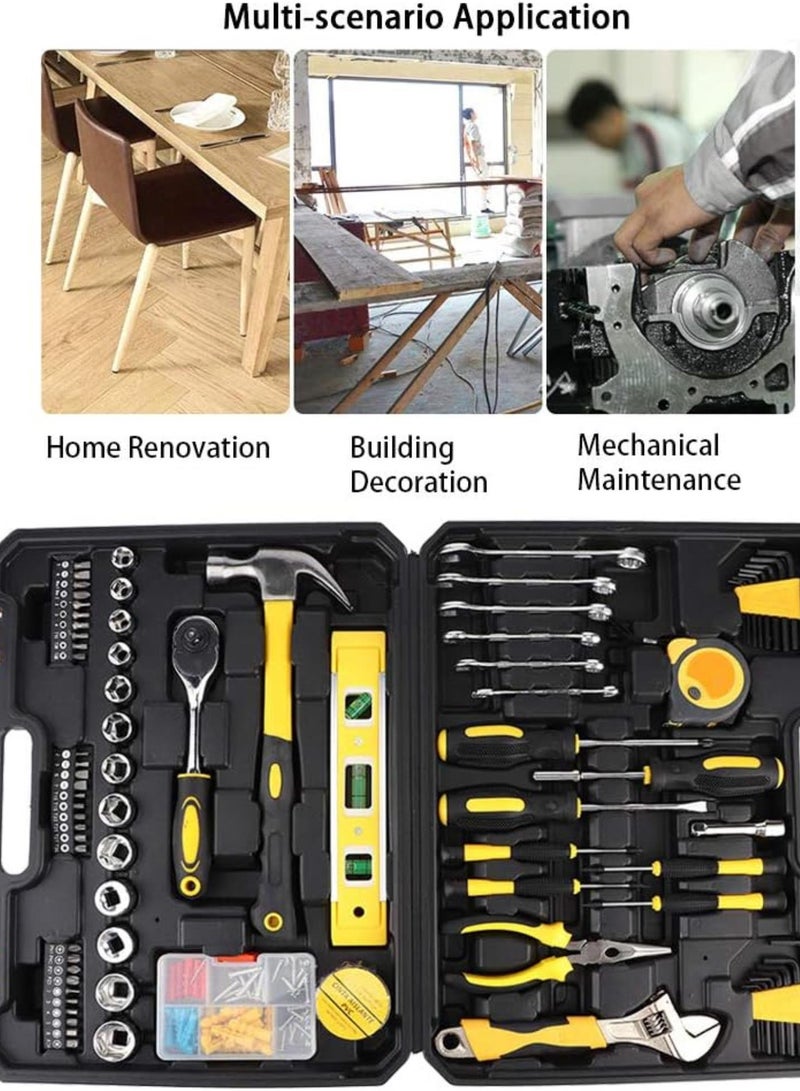 GGOOT Hardware Tool, Adjustable Carbon Steel Tool Set with Long Pliers and Non Slip Chuck, Clear Tape Measure, Storage Box, Ideal for Home, Tools  - Image 4