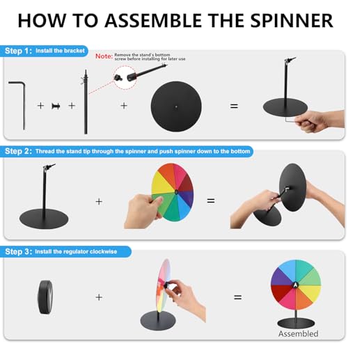 Airpark Prize Wheel Dry Erase 8 Inch Spinning Wheel for Prizes All Metal Tabletop Roulette Wheel of Fortune for Party Birthday Wedding Housewarming Christmas New Year Graduation and Carnival Games - Image 5