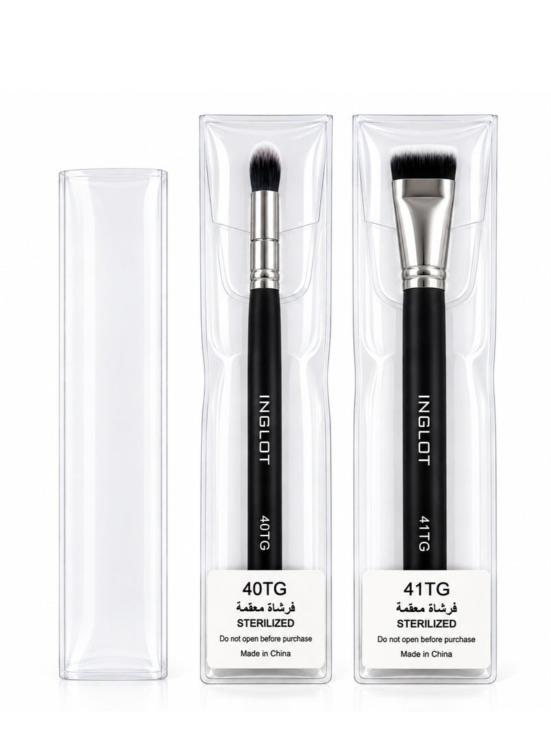 INGLOT Professional Makeup Brush Set – 40TG & 41TG | 2Pcs Sterilized Cosmetic Brushes - Image 4