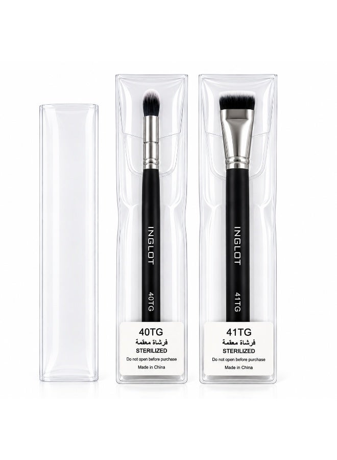 INGLOT Professional Makeup Brush Set – 40TG & 41TG | 2Pcs Sterilized Cosmetic Brushes - Image 1