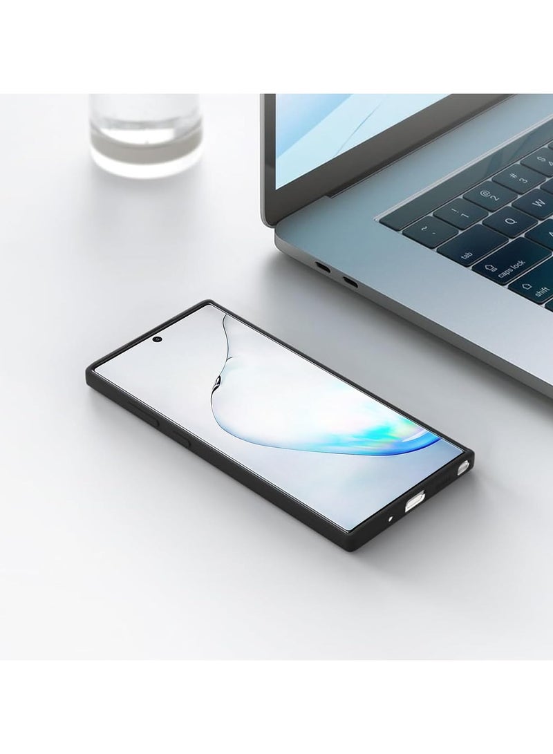 جراب لهاتف Samsung Galaxy Note 10 Plus مصنوع من المطاط الناعم من جل السيليكون مع لمسة نهائية غير لامعة وغطاء خلفي مقاوم للصدمات وبطانة داخلية من القماش مع حماية للكاميرا جراب لهاتف Galaxy Note 10+ باللون الأسود - Image 4