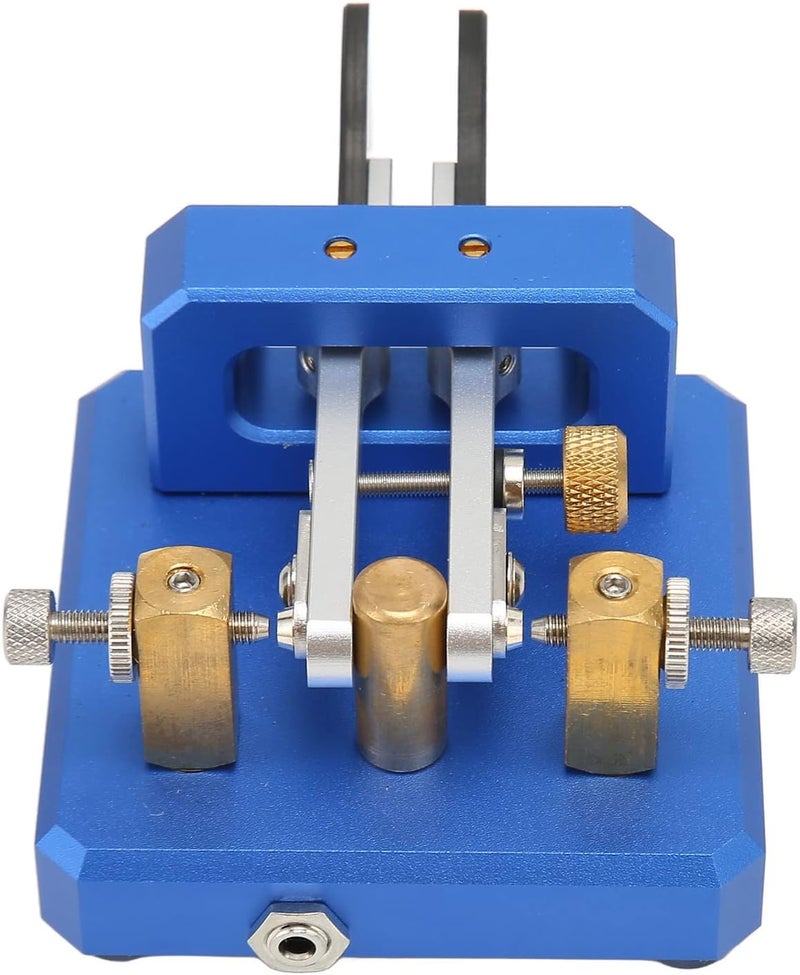 ASHATA Portable Morse Code Key, Mini CW Key Automatic Morse, Shortwave Double Paddle Morse Code Key for Camping Indoor, CW Morse Telegraph Key (Dark Blue) - Image 5