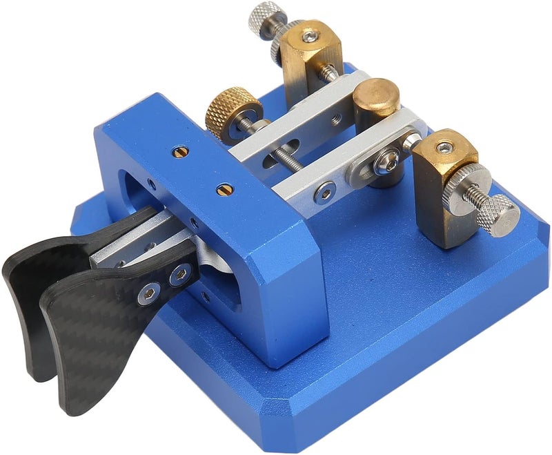 ASHATA Portable Morse Code Key, Mini CW Key Automatic Morse, Shortwave Double Paddle Morse Code Key for Camping Indoor, CW Morse Telegraph Key (Dark Blue) - Image 4