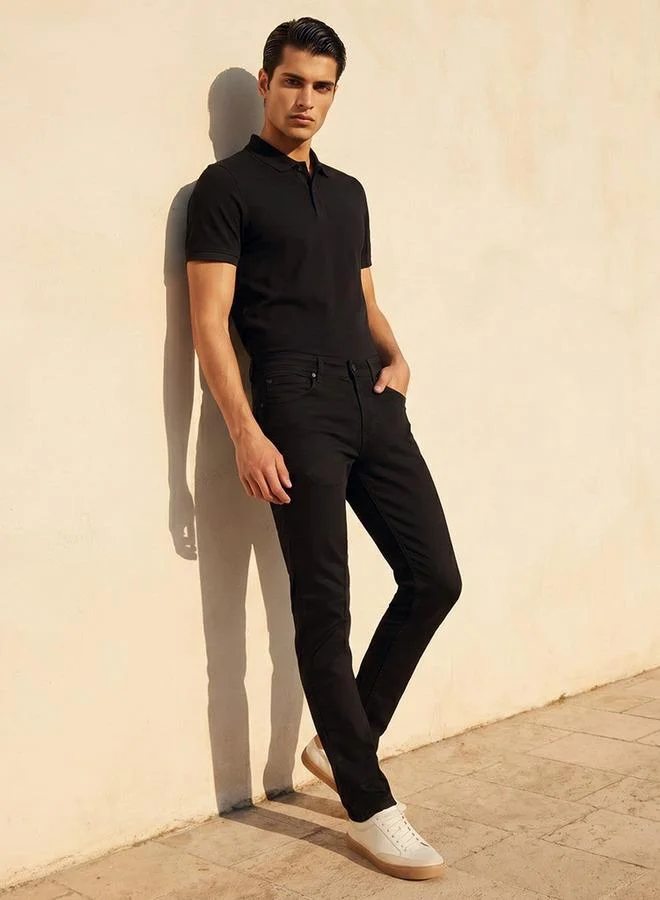 Splash FAV BLACK Men Skinny Fit High Rise Jeans for Men | Best Price UAE