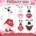 Shinylin 4 Set Valentines Day 7 Inch Desk Goose Outfits Heart Ladybug Mini Desk Goose Costumes Pink Heart Mini Porch Geese Outfits Cute and Funny Porch Geese Clothes for Magnetic Figurines - Image 4