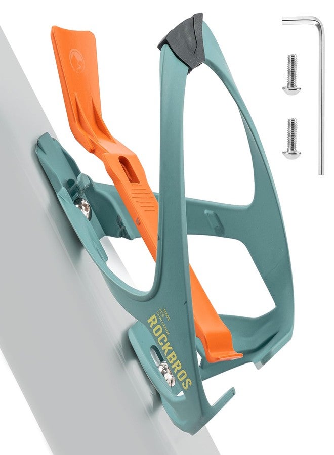 ROCKBROS Bike Water Bottle Cage with Built-in Tire Levers, 2 in 1 Lightweight Bike Bottle Holder Adjustable Slide Entry Bicycle Cup Holder for MTB Road Bike Green - Image 1