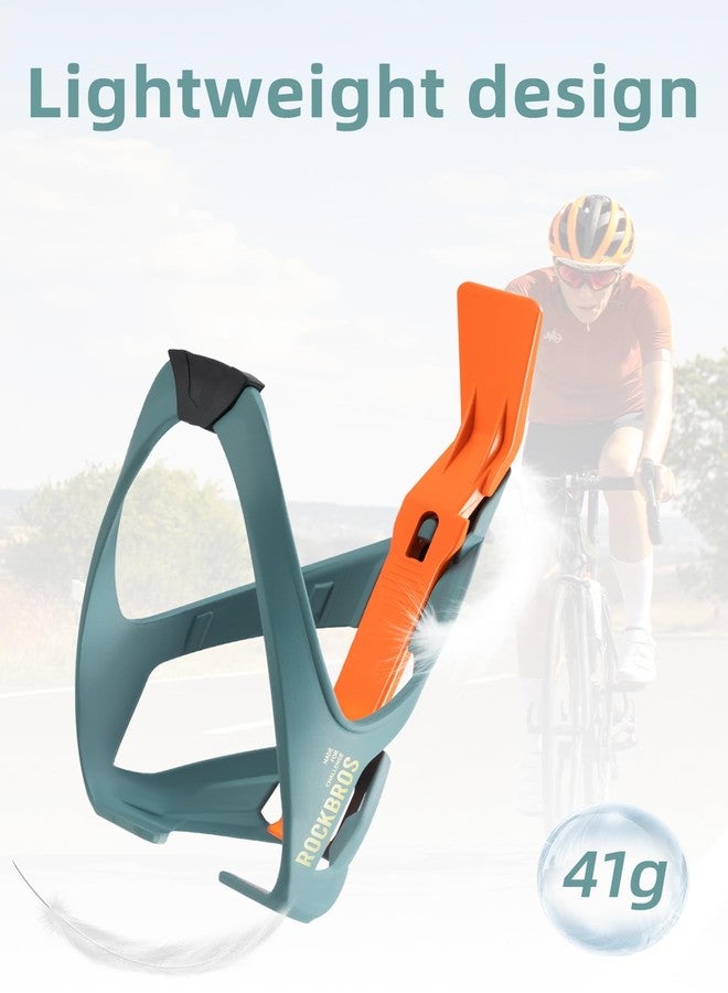 ROCKBROS Bike Water Bottle Cage with Built-in Tire Levers, 2 in 1 Lightweight Bike Bottle Holder Adjustable Slide Entry Bicycle Cup Holder for MTB Road Bike Green - Image 3