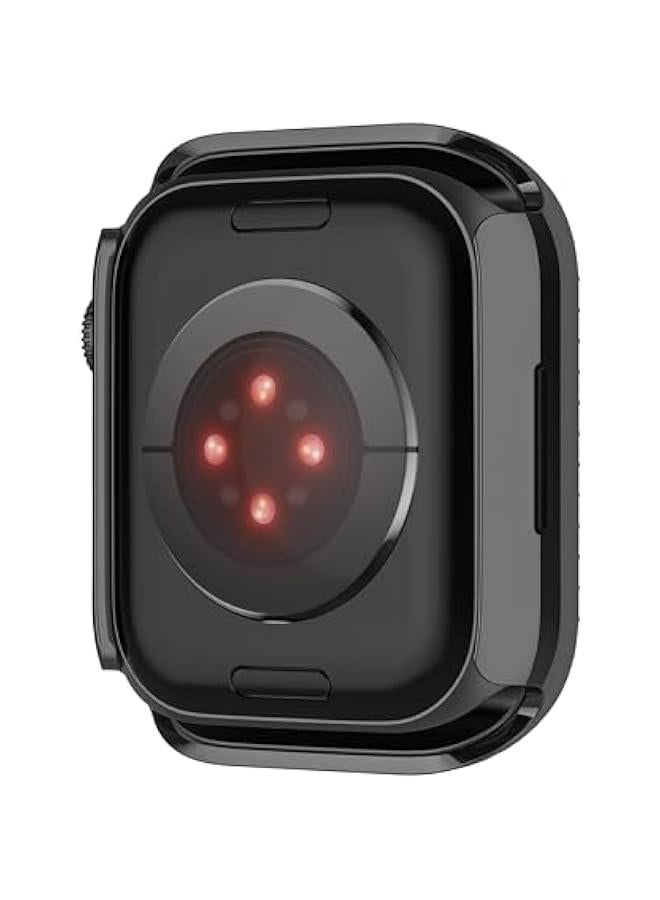 حافظة متوافقة مع Apple Watch مزودة بحماية شاشة زجاجية مقسّى 45 ملم لسلسلة 9 8 7، حافظة لامعة مع حبات ألماس كريستالية، غلاف واقي للجهاز للنساء والفتيات، باللون الأسود - Image 3