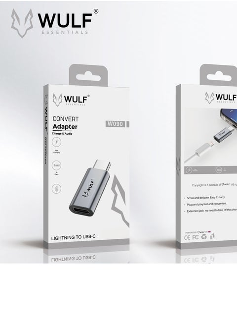 WULF Essentials W090 Lightning to USB-C Convert Adapter – Compact, Fast & Reliable