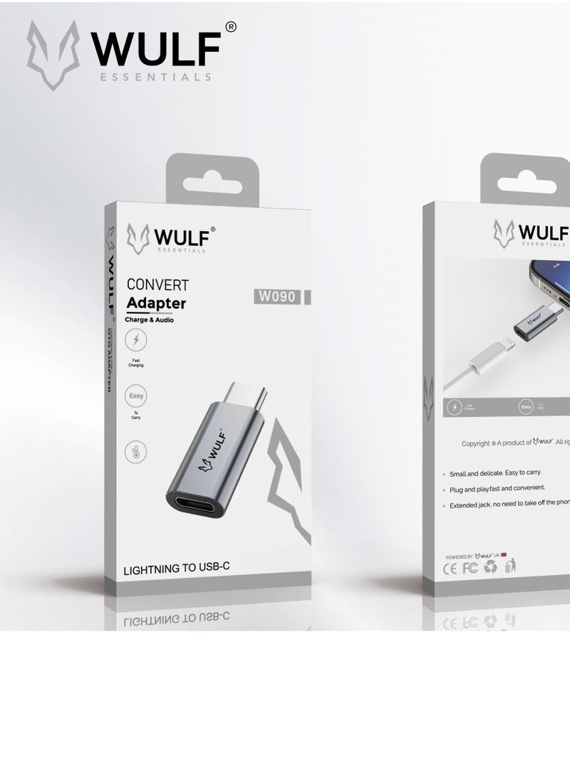 Wulf Essentials WULF Essentials W090 Lightning to USB-C Convert Adapter – Compact, Fast & Reliable 