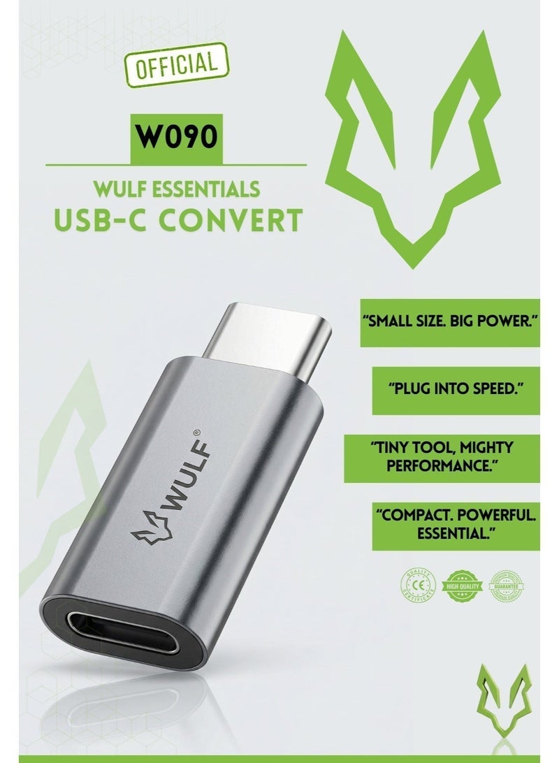 وولف إسينشيالز محول WULF Essentials W090 من Lightning إلى USB-C - صغير الحجم وسريع وموثوق - Image 1