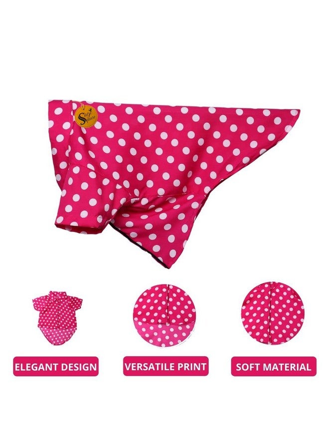 سايج سكوير قميص كلاب مطبوع عليه شعار Crazy، قميص كلاب رائج، خفيف الوزن وناعم للغاية، ملابس كلاب مريحة وجيدة التهوية، ملابس عصرية (مقاس كبير جدًا - 28 بوصة) (وردي بولكا) - Image 2