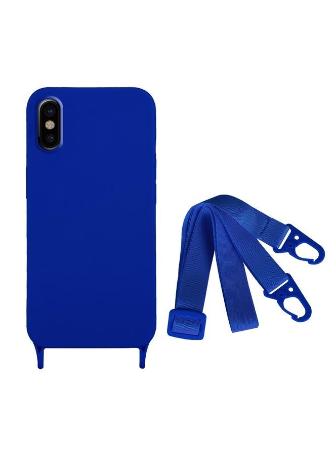 S-TOP Case For iPhone XS / X Fine Hole Silicone Phone Case with Lanyard - Image 1