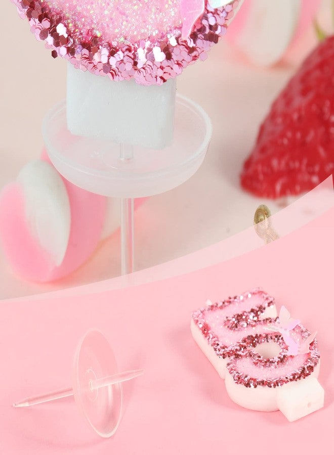 YIRAN Birthday Candles, Number 21 Candle, Butterfly 21th Birthday Decorations for Women/Girl, Pink Happy Birthday Candle for Cake, Handmade Sequin Numeral Candle Wedding Cake Topper Anniversary Party Decor - Image 4
