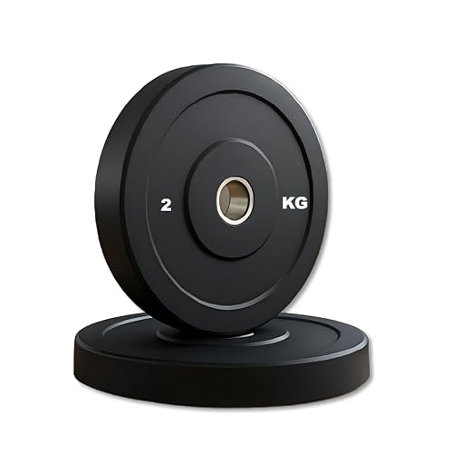 Kizlo Rubber Weight Plates with 28mm Hole – Pair of 2kg, 2.5kg, 3kg, 5kg, 10kg – Standard Size Gym Plates for Home Workouts & Strength Training (2KG X 2) - Image 1