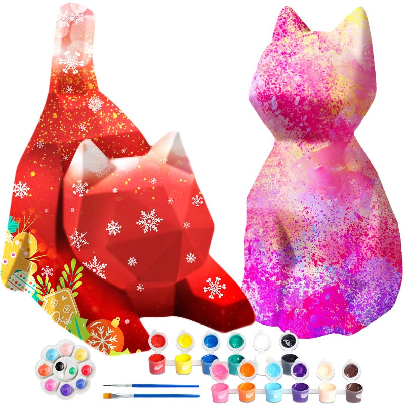 Goody King Goodyking Diy Cat Night Light Art Kit - 2Pcs  Painting Set For Kids Ages 4-12  Cat Craft Gift - Image 1