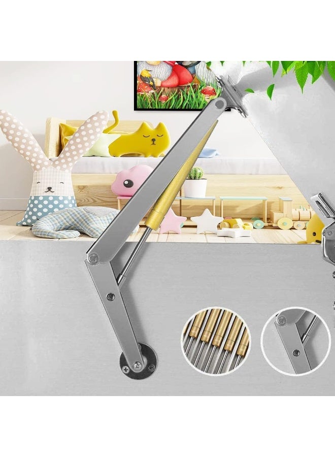 Relex 200N Gas Struts Heavy Duty Soft Close Lid Support Hinges Automatic Slow Lowering Safety Pneumatic Lid Lifters Gas Springs Pack of 2 - Image 2