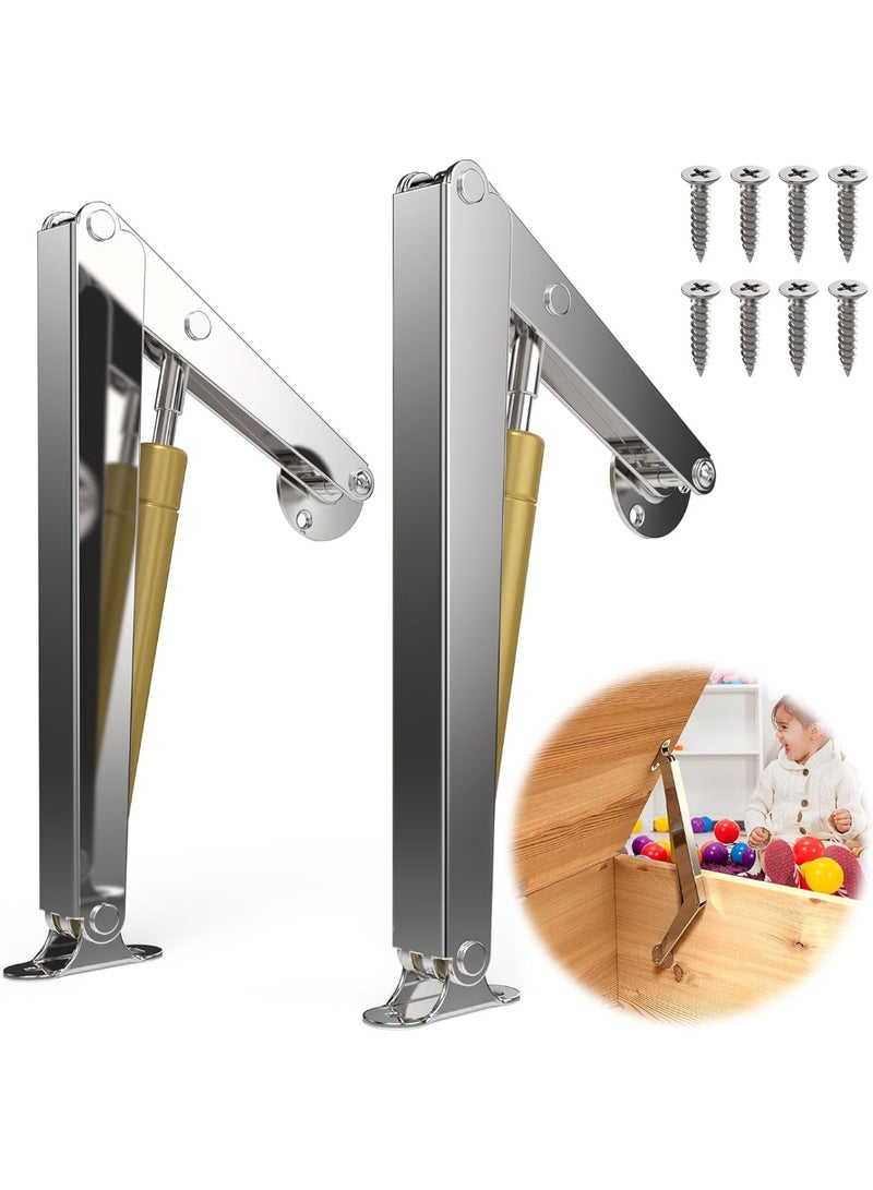 Relex 200N Gas Struts Heavy Duty Soft Close Lid Support Hinges Automatic Slow Lowering Safety Pneumatic Lid Lifters Gas Springs Pack of 2 - Image 1