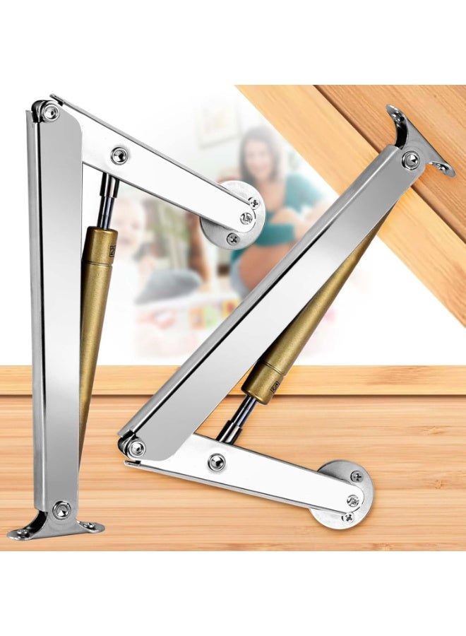 Relex 2 PCS Lid Stay Hinges, 200N Heavy Duty Gas Struts, Soft Close Safety Cabinet Door Support, Pneumatic Slow Lowering Lifters for Wardrobe, Toy Box, Kitchen Cupboard, Storage Chests - Image 1