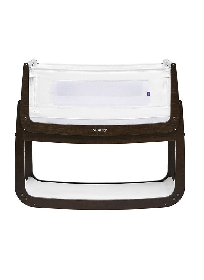 Snuz - Pod4 Bedside Crib For Infant And Baby, Increased Air Flow For Better Sleep, 3D Breathable Mattress, Machine Washable Liner , Rocking Stand , From 0 To 6Months , Dimensions: L100 X 49 X H95 - Espresso - Image 1