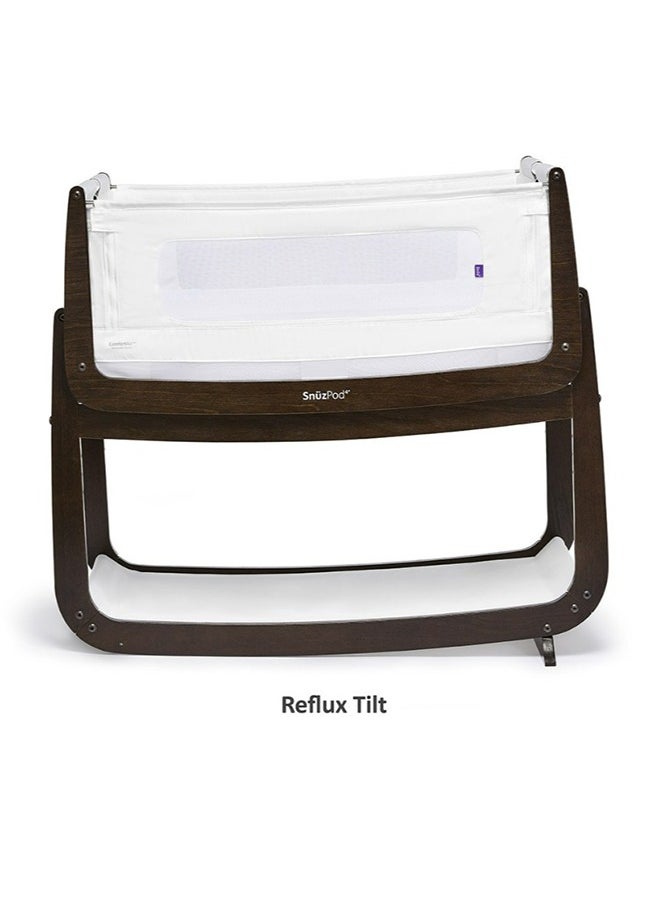 Snuz - Pod4 Bedside Crib For Infant And Baby, Increased Air Flow For Better Sleep, 3D Breathable Mattress, Machine Washable Liner , Rocking Stand , From 0 To 6Months , Dimensions: L100 X 49 X H95 - Espresso - Image 1