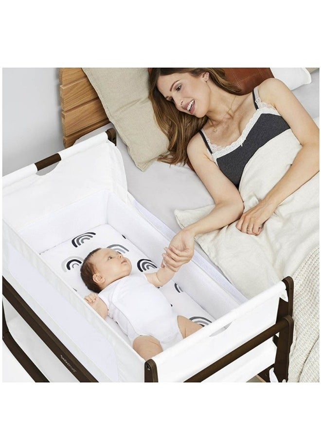 Snuz - Pod4 Bedside Crib For Infant And Baby, Increased Air Flow For Better Sleep, 3D Breathable Mattress, Machine Washable Liner , Rocking Stand , From 0 To 6Months , Dimensions: L100 X 49 X H95 - Espresso - Image 1