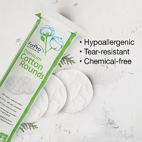 ForPro Professional Collection Premium Cotton Rounds, 100% Cotton, Non-Tearing, Lint-Free, for Cosmetic, Nail, and Personal Use, 2.25", Pack of 6, Counts 600 - Image 4