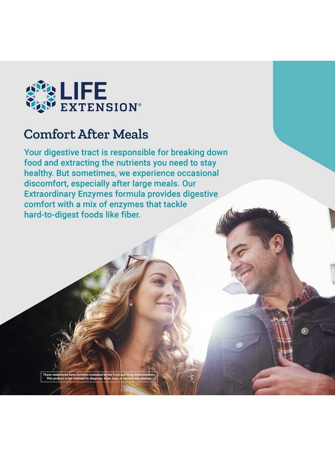 Life Extension Extraordinary Enzymes Enzymes Blend Formula Digestion Supplement With Protease Cellulase & Lipase For Digestive Health Support & Nutrient Absorption Nongmo 60 Capsules - Image 5