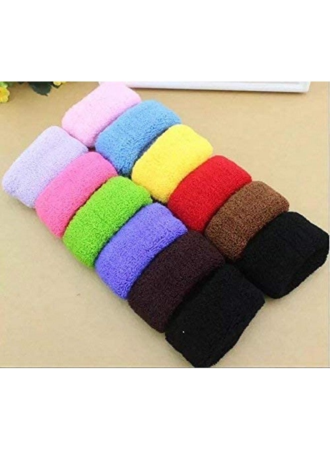 TRIPIN Thick Rubber Bands Hair Band Cottonthread, Extra Soft Colorful Bun Ponytail Holders for Girls and Women Multi-Colored (8CM) - Pack of 24 - Image 3