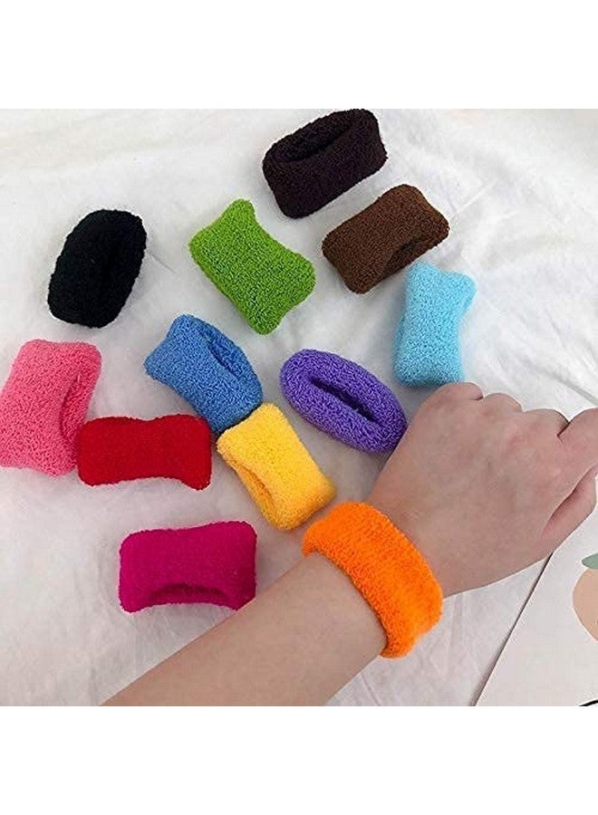 TRIPIN Thick Rubber Bands Hair Band Cottonthread, Extra Soft Colorful Bun Ponytail Holders for Girls and Women Multi-Colored (8CM) - Pack of 24 - Image 5