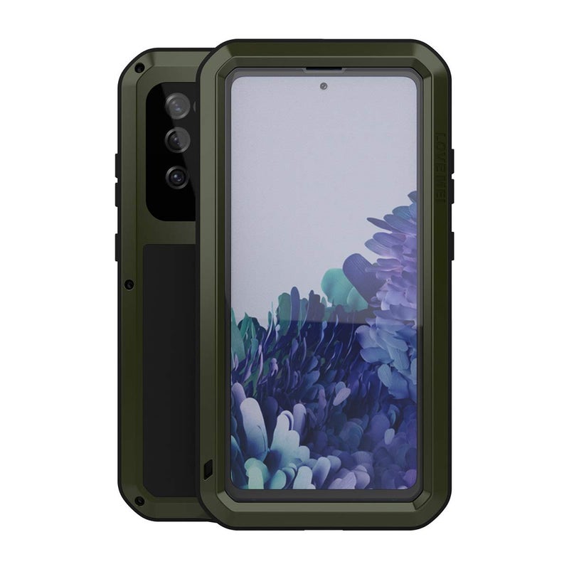 LOVE MEI Rugged Military Case for Galaxy S20 FE 5G - Heavy Duty, Shockproof, Dustproof, Scratch Proof, Metal & Silicone with Tempered Glass Protector - Image 1
