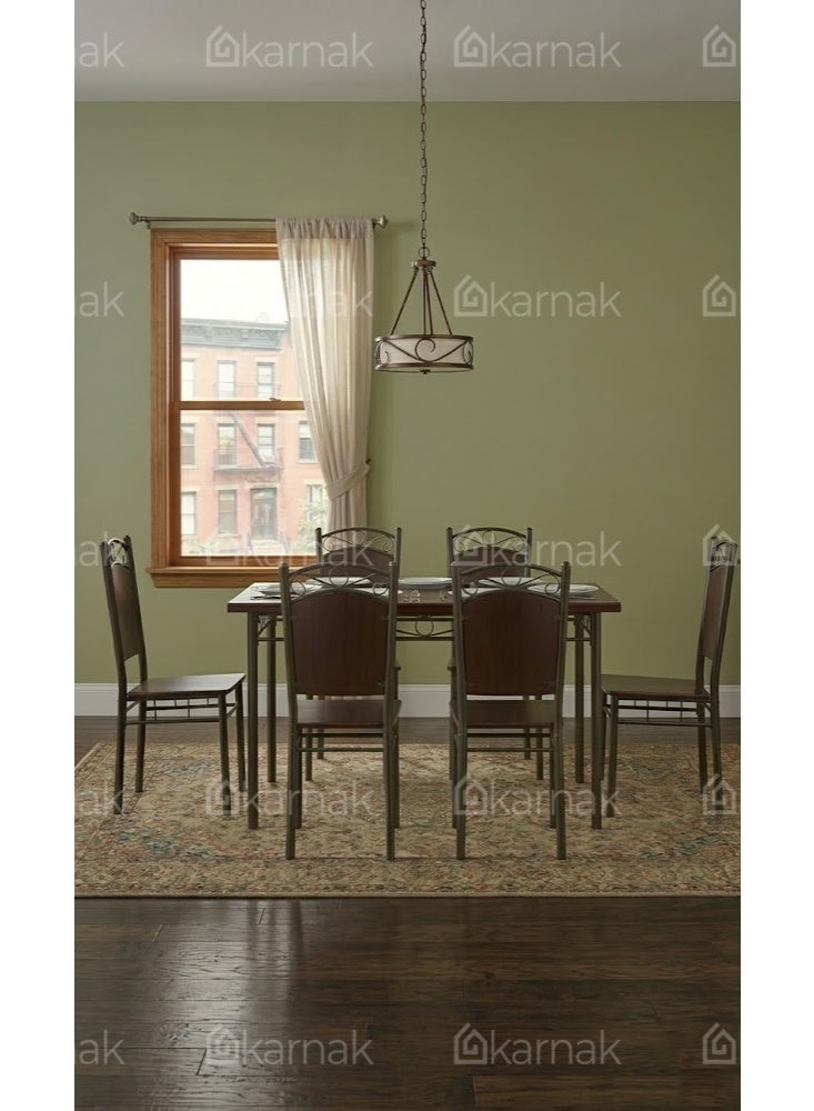 Karnak Sheesham 7-Piece Wooden Dining Table Set | 1 Table + 6 Chairs | Modern Dining Set for Dining Room Furniture (Mahogany) - Image 3
