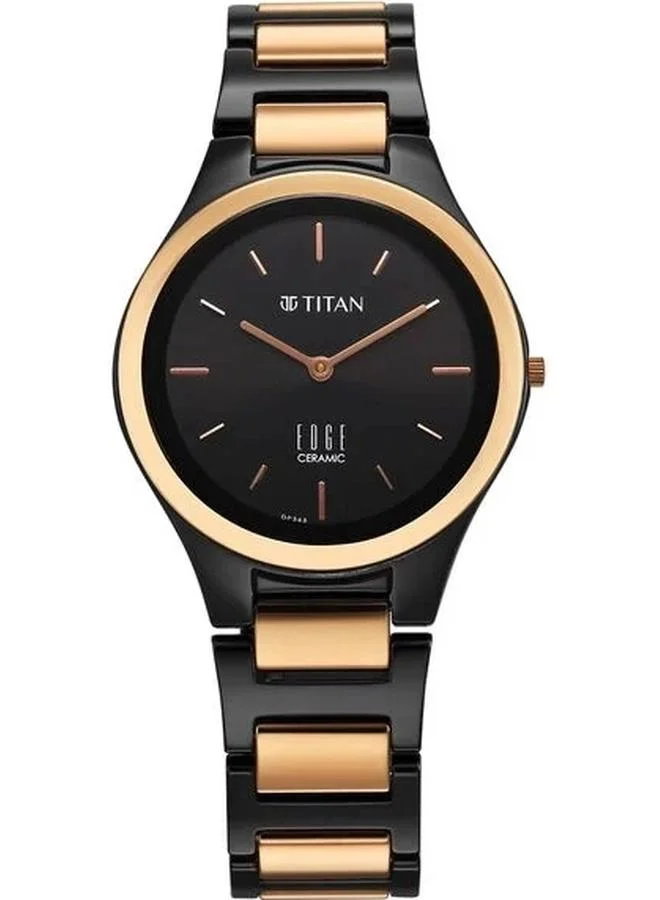 TITAN Women's Analog Display Watch With Two Toned Ceramic Strap - 2653KC05