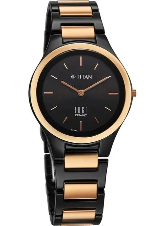 TITAN Women's Analog Display Watch With Two Toned Ceramic Strap - 2653KC05