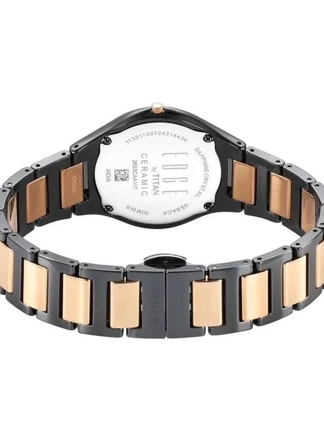 TITAN Women's Analog Display Watch With Two Toned Ceramic Strap - 2653KC05