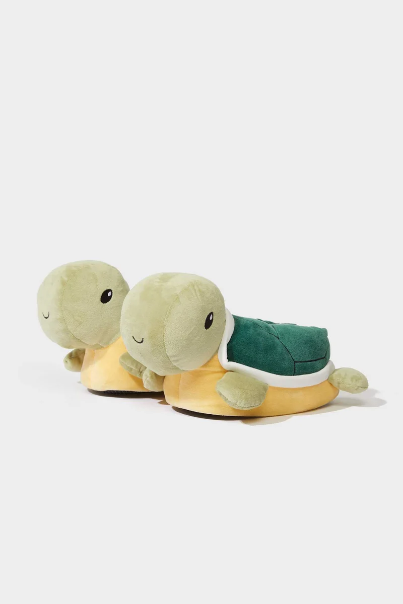 ديفاكتو Boy Thick Sole Turtle Home Home Slippers
