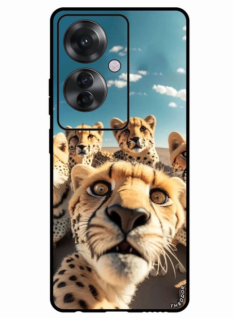 Protective Case Anti Scratch Shock Proof Bumper Cover For Oppo Reno 11F Leopard Selfie