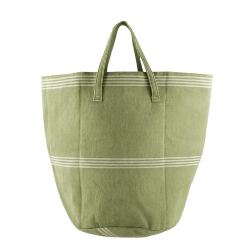 Värde Laundry Bag with Handle Pack of 1 | Foldable Clothes Laundry Bag | Also Works as Carry Bag | Lightweight & Durable | Perfect for College, Travel, and Daily Use | Handloom Sea Green - Image 1