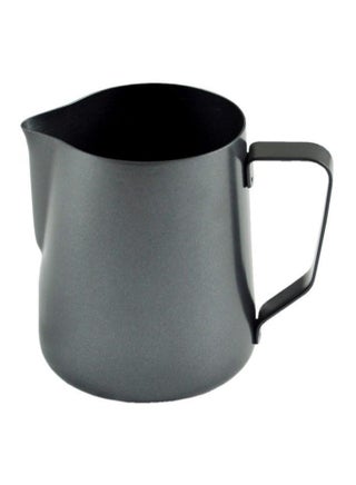 Met Lux 12 Ounce Milk Pitcher, 1 Durable Frothing Cup - For Adding Milk or Latte Art, Barista Tool For Espressos or Cappuccinos, Black Stainless Steel Milk Frothing Pitcher,