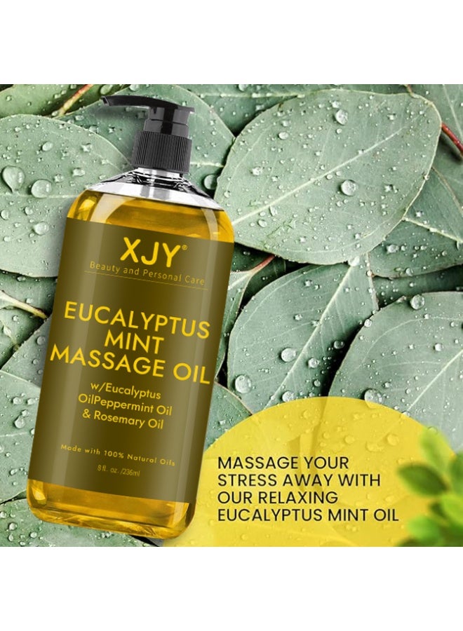 Eucalyptus Mint Massage Oil Refreshing Massage Oil (8 1L. 02./236ml) - Image 3