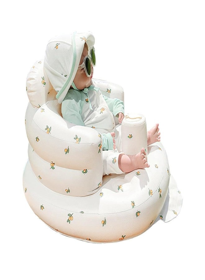 Kiesh Baby Inflatable Sofa Seat with Bear Print | Soft & Safe Sitting Trainer | Non-Slip Base with Air Pump | Lightweight Travel Chair for Babies 3-36 Months - Image 1