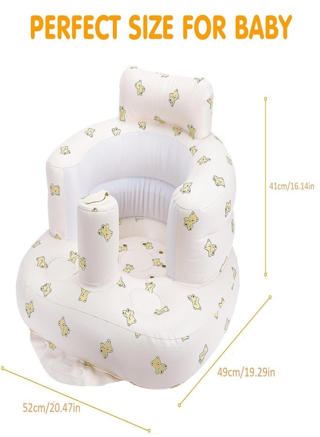 Kiesh Baby Inflatable Sofa Seat with Bear Print | Soft & Safe Sitting Trainer | Non-Slip Base with Air Pump | Lightweight Travel Chair for Babies 3-36 Months - Image 2