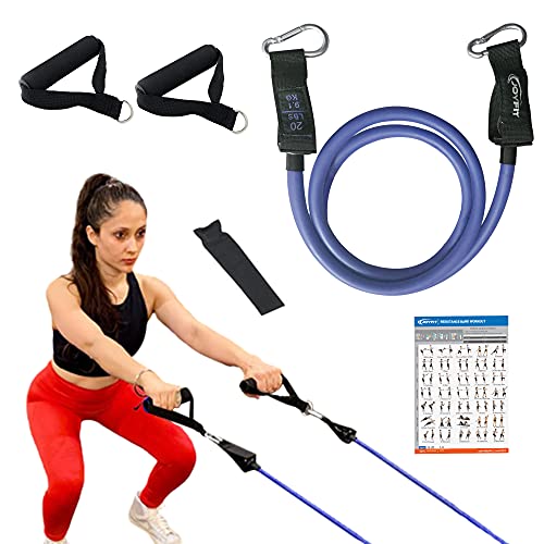 Joyfit Resistance Tube - Stackable Toning Tube Bands, Foam Handles,Door Anchor & Workout Chart Resistance Band for Home & Gym Workout, Strength Training and Workout for Men and Women.[1pc] - Image 1